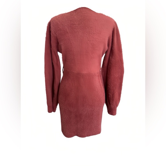 Lulus What A Flirt Rose Pink Eyelash Knit Sweater Dress S Cozy Chic Mini Bodycon - Picture 4 of 9